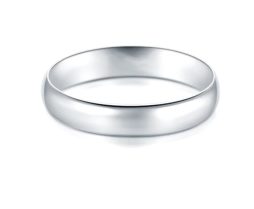 MINDDHA 14K Gold/White Gold Plated Rings for Women, Wedding Band, Stackable, Knuckle, Dainty Thumb & Pinky, Non Tarnish/Silver, Gold Rings for Women 2mm 4mm 6mm Band Sizes 4-12 - color: 4mm Silver-Tone