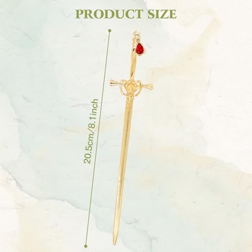 inSowni 8 Pieces Retro Gothic Medieval Metal Sword Hair Sticks with Crystal Pendant Chopsticks Long Hair Pins Bun Updo Holders Hair Accessories for Women Girls