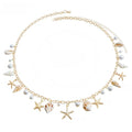 Gold Starfish Seashell Waist Chain Belt for Women Boho Mermaid Pearl Body Chain Summer Beach Vacation Bikini Jewelry Accessories - style: Starfish and conch