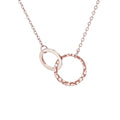 Minimalist Stainless Steel Single or Two Circular Hammered Texture Pendant Necklace for Women, 14K Gold/Silver/Rose Gold Plated Hypoallergenic Stackable Layered Collarbone adjustable Chain Necklace, Dainty Layering Necklace Jewelry Gift - style: Rose Gold