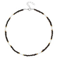 Tgirls Boho Choker Necklace Chain Rice Beaded Necklaces Seed Bead Necklace Accessory for Women - color: White Black