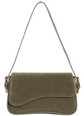 Women's Shoulder Bag Suede Handbag Underarm Purse Tote Bag Brown Suede Purse Y2K Crossbody Bag with Removable Strap - color: Army-green