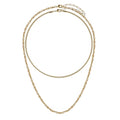 6PCS Layered Gold Necklaces for Women Trendy, 18K Gold Plated Cross Pendant Necklace Set, Vintage Chunky Gold Necklace Stack for Women Jewelry Gifts - style: 2PCS Layered Necklace