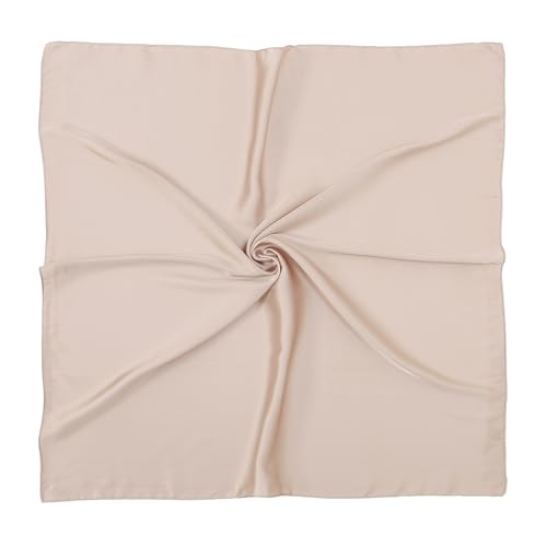 RIIQIICHY 35 Inch Head Scarf for Women Hair Scarf Like Silk Scarf Square Scarf Bandanas for Women - color: Beige