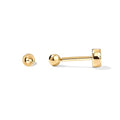 PAVOI 14K Gold Plated Solid 925 Sterling Silver Posts Dainty Ball Stud Flatback Earrings for Women - Cartilage Helix Piercing Jewelry - Small Screwbacks Stud Earrings for Women - color: Yellow Gold