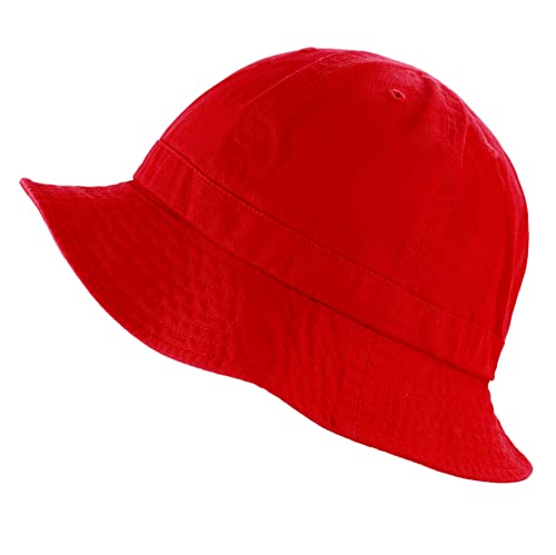 Women's Cotton Bucket Hat, Lightweight Packable Summer Sun Hat with Round Top Design for Beach Travel - color: 1. Tennis - Red, size: Small-Medium