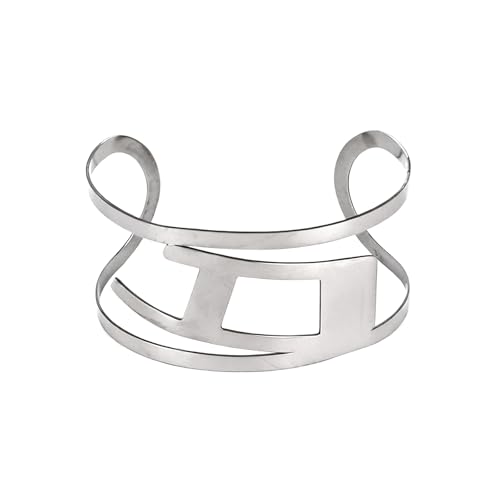 Upper Arm Cuff for Women, Simple Sexy Harness Armlet Bracelet with Crystal Adjustable Upper Arm Chain Bangle Arm Band for Women - color: Silver Geometry