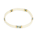 Sonateomber Tila Flat Beaded Stretch Bracelets for Women, Trendy Unique Colorful Square Beads Handmade Stack Bracelet Friendship Accessories Fashion Jewelry Gift - color: Beige Gold