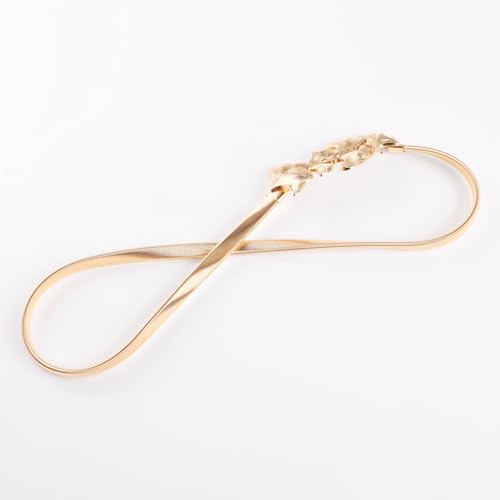 GRACE KARIN Women Skinny Metal Cinch Belt Gold Waistband Elastic Waist Belt CL633 - color: Bright Yellow, size: Large