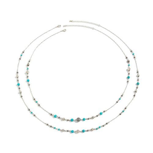 Long Necklaces for Women Pearl Necklaces for Women Long Chain Necklace Dainty Layered Pearl Necklace Statement Sweater Strand Chain Jewelry - color: Silver pearl