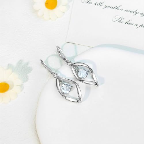 Leverback Earrings Dangle Earrings for Women Dangly Earrings Anniversary Birthday Gifts for Women - style: Linear-Silver