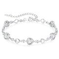 925 Sterling Silver Birthstone Heart Bracelet Jewelry Gift for Women | Rose Gold Plated Bracelets,Hypoallergenic,Adjustable Chain Personalized Anniversary Christmas Jewelry Gift for Mom Wife - color: Sterling Silver-04-Apr
