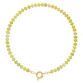 KissYan Beaded Gemstone Necklace for Women, Natural Stone Beach bead Necklace, 18" Boho Summer Handmade Jewelry Gifts - color: Lemon Jade