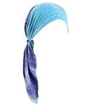 Chemo Headwear for Women Pre-Tied Head Scarf Headwraps Soft Turbans Cancer Hats Chemo Beanie Coverings Scarves - color: Blue and Navy