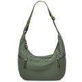 VASCHY Crossbody Crescent Bag for Women, Casual Lightweight Nylon Large Slouchy Hobo Bags Purses for Travel/Gym/Work/College - color: Deep Green