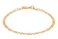 Barzel 18K Gold Plated Flat Mariner/Marina Link Chain Bracelet - Made In Brazil - color: 3.5MM, size: 8 Inches