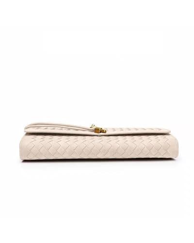 NEWBELLA Handwoven Women's Clutch Purse, Crossbody Bag with Adjustable Strap for Evening & Casual Use - color: Matted Apricot