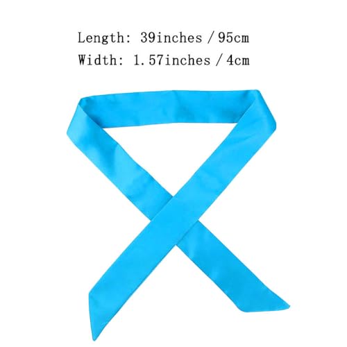 10 Pcs Long Thin Small Skinny Scarf Satin Neck Tie Ribbon Choker for Women Girls - color: Peacock Blue