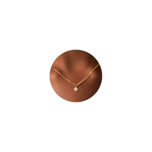 Luxval Diamond Pendant Gold Necklace for Women，Dainty 18k Gold Plated Choker Necklaces Simple Gold Jewelry Gifts for Women Girls - color: Gold-Daisy