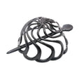 Parcelona French Swirls Large 3.5" Cellulose Acetate Bun Cover with Stick Ponytail Chignon Durable Fashion Women Hair Accessories Non Slip Hair Clip for Girls, Made in France(Black)