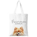 Dog Mama Canvas Tote Bag for Women, Dogs Lover Gift for Dog Mom, Birthday Christmas Cute Rottweiler Gifts For Women. - color: Pomeranian Mama (025)