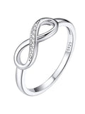 Custom4U Personalized Mothers Ring with 1-5 Birthstones Names Engraved 925 Sterling Silver/14K White Gold Plated Birthstone Rings for Women Promise Ring Birthday Jewelry Gifts for Mom Grandmother Wife - color: Silver Infinity Ring (No Custom)
