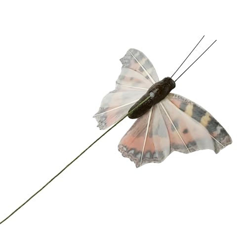 Berfutall-Artificial Feather 3D Butterfly Party Decorations Set of 12 with Wire 6 Color Ornaments for Christmas Tree… - color: B Wire