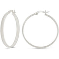 Amazon Essentials 14K Gold or Sterling Silver Plated Polished Dome Hoop - color: Silver, size: 35 mm