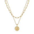 Yoosteel Layered Initial Necklaces for Women Trendy - 14K Gold-Plated Dainty Layering Paperclip Chain Coin Initial Necklace Jewelry Gifts for Women Mom Wife Teen Girls - color: Gold, style: J
