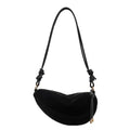 Suede Bags for Women Small Suede Purses Crescent Bag Crossbody Shoulder Bag Trendy Tote Handbags - color: B Suede Black