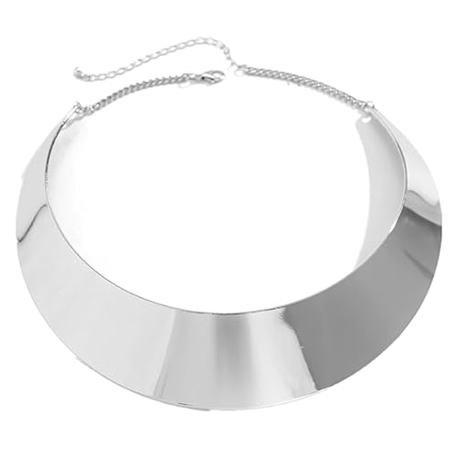 Gold Necklaces for Women Chunky Gold Silver Choker Necklace Statement Egyptian Jewelry for Women Men Gold Costume Jewelry Sets Accessories Gift - color: Chunky silver choker 2