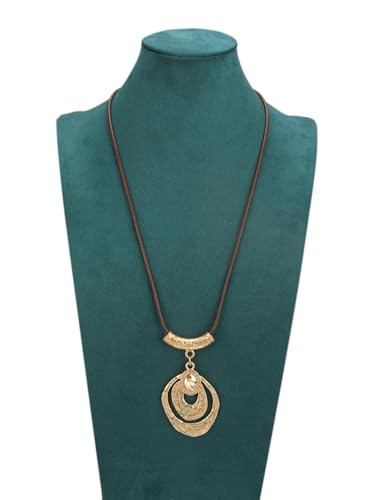 Leather Necklace for Women Vintage Boho Necklaces Black Cord Choker With Pendant Casual Chunky Leather Necklace Trendy - style: Funky Statement Necklace