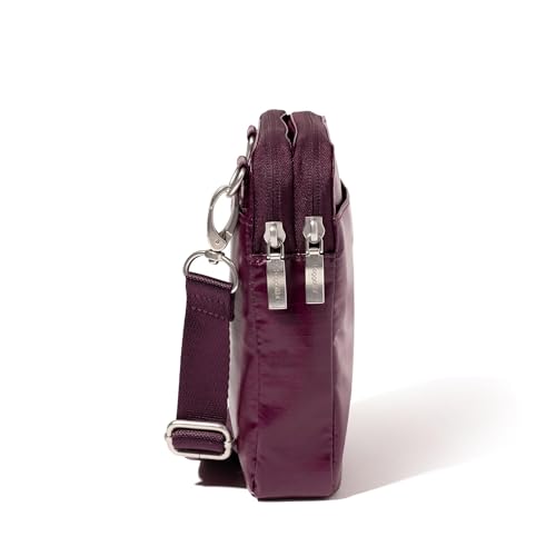 Baggallini Women's Modern Take Two Rfid Crossbody - color: Mulberry Gloss Ripstop