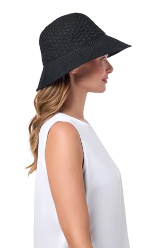 Women's Cloche Hat - UPF 50+ Sun Protection - Marina - color: Black