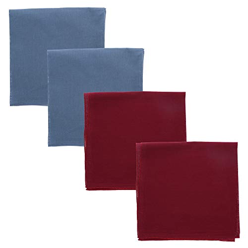 Motique Accessories Solid Color Bandana - Set of 4 - color: Grey Burgundy