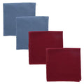 Motique Accessories Solid Color Bandana - Set of 4 - color: Grey Burgundy