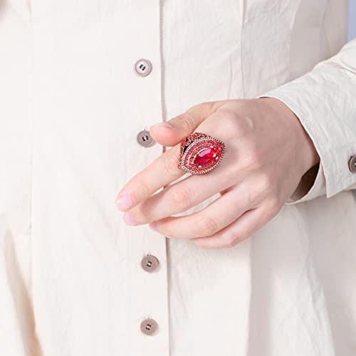 Women Ring - 32mm Turkish Style Gemstone Women Jewelry J0769 - color: Red