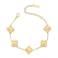 AIPPK 18K Gold Plated Clover Bracelet Dupes Gold Danity Bracelet for Women Flower Four Leaf Bracelets Lucky Jewelry Gifts for Women - color: Gold