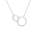 Minimalist Stainless Steel Single or Two Circular Hammered Texture Pendant Necklace for Women, 14K Gold/Silver/Rose Gold Plated Hypoallergenic Stackable Layered Collarbone adjustable Chain Necklace, Dainty Layering Necklace Jewelry Gift - style: Silver Tw