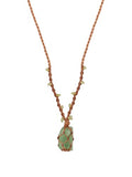 MINACHI Boho Macrame Necklace with Green Aventurine Stone, Handmade Adjustable Rope Pendant, Vintage Hippie Jewelry for Women - style: Necklace NECK.001