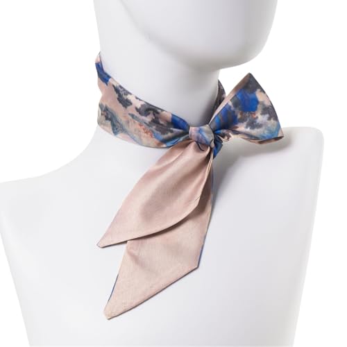 QIUTIMIY 4 Pack Purse Scarf Handbags Skinny Twill Hair Scarves Narrow Neck Scarf Band Women Fashion Accessories Bag Charms - color: Style 2-8
