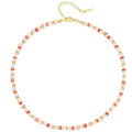 KissYan Boho Beaded Choker Necklace for Women, Gemstone Choker Natural Stone Freshwater Pearl Surfer Necklaces 14K Gold Plated Summer Beach Handmade Jewelry - color: G-Rose Quartz