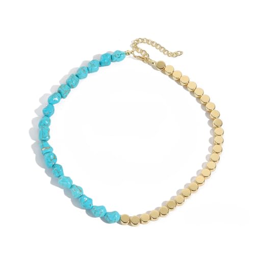 INENIMARTJ Gold Turquoise Necklace for Women Boho Turquoise Pendant Necklace Gold Chain Turquoises Necklaces Trendy Western Turquoises Jewelry for Womens - style: style E