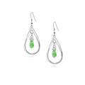 Rhodium Plate 925 Sterling Silver Hook Twist Leaf Holiday Hypoallergenic Dangle Earrings for Women Gifts Engagement Wedding with Austrian Daiamond Cut Waterdrop Crystal Hight Polished Long :1.9 IN - color: waterdrop green