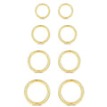 WBRWP 316L Stainless-Steel Piercing-Ring Hinged Nose-Rings-Hoop : 20G 18G 16G 14G Womens Body Pierecing Ring Segment Clicker Lip Rings Helix Cartilage Rook Earrings Diameter 6mm 8mm 10mm 12mm - color: 8pc set in gold color(each dia. 2 pc)