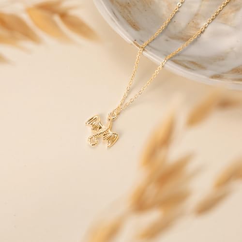 LLWOM Gold Necklace for Women-14k Gold Plated Infinity Necklace Star Of David Necklace Evil Eye Cross Pendants Heart Dainty Gold Necklace For Women - color: Gold, style: Dragon Necklace-1