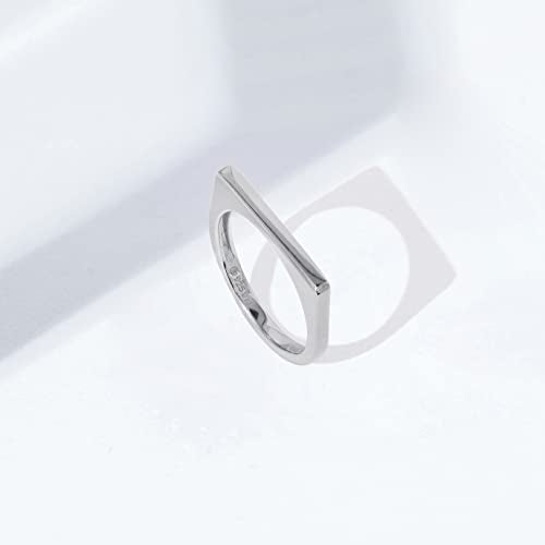 Amazon Essentials 14K Gold Plated Sterling Silver Bar Ring - color: Rhodium, size: 7