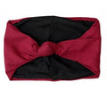 Satin Lined Knot Headband for Women – Wide Stretch Fabric Head Wrap with Twist Knot, Soft Ribbed Jersey, Comfortable Non-Slip Hair Band Protects hair from damage and breakage. (wine) - color: wine