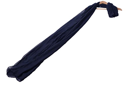woogwin Women's Cotton Scarves Lady Light Soft Fashion Solid Scarf Wrap Shawl - color: Navyblue