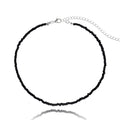 Tgirls Boho Choker Necklace Chain Rice Beaded Necklaces Seed Bead Necklace Accessory for Women - color: Black